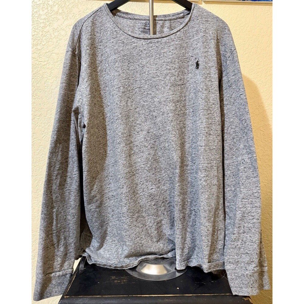 Polo Ralph Lauren Mens Size XXL Long Sleeve Shirt  Gray/Black Cotton B11